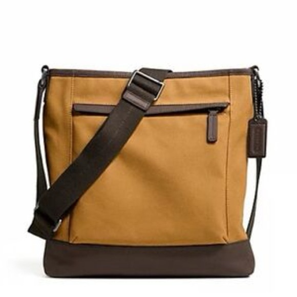 Unisex Coach Camden Canvas Zip Top Crossbody Bag - Picture 1 of 13